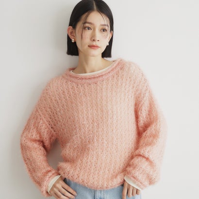 ザ ショップ ティーケー (ウィメン) THE SHOP TK(Women) ラメメッシュニットプルオーバー (ピンク(071)) ザ ショップ ティーケー (ウィメン) THE SHOP TK(Women) ラメメッシュニットプルオーバー (ピンク(071))