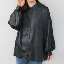 アクアガレージ aquagarage ボリュームスリーブビッグシャツ 春 夏 秋 M (チャコール)