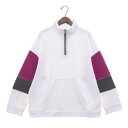 カサネ CASANE ハーフジップバイカラープルオーバー (WHT)