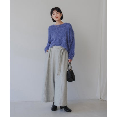 ブージュルード Bou Jeloud ツイードフレアパンツ (L.GRAY)