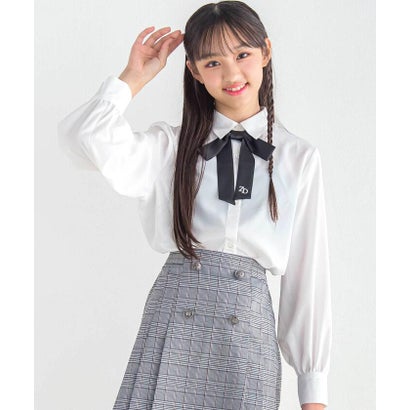 ジディー ZIDDY リボンタイ付きブラウス(130~160cm) （ホワイト）