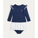 ポロ ラルフ ローレン POLO RALPH LAUREN (ベビー)ウーブンスカート テリー ドレス & ブルマー (410ネイビー)