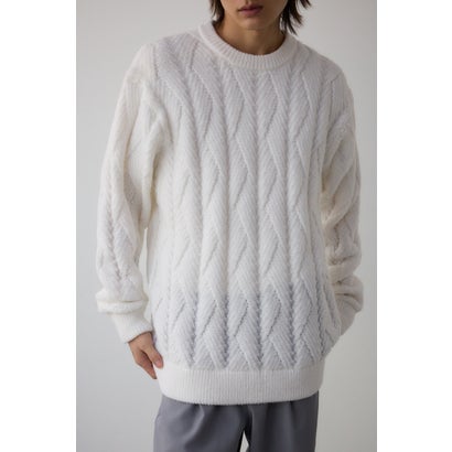 ダイアゴナルニット WHT