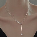 ダイヤモンドハーツ Diamond Hearts 【訳あり新品】Y字パールネックレス (シルバー)