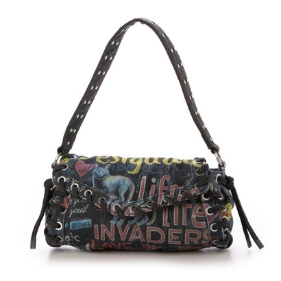 デシグアル Desigual グラフィティデニムバッグS CAT 1984 猫デザイン