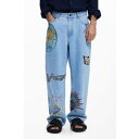 デシグアル Desigual パッチ付きデニムパンツ (ブルー)