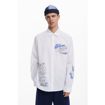 デシグアル Desigual DAVID シャツロングスリーブ (ホワイト)