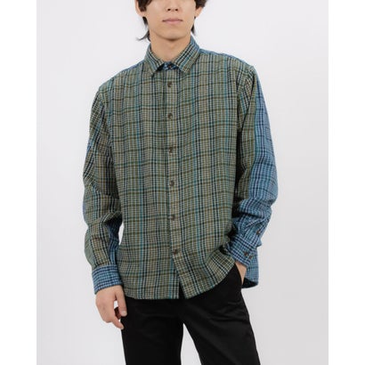 デシグアル Desigual チェック柄のコンビネーションシャツ (ブルー)