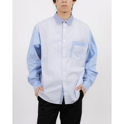 デシグアル Desigual パッチワークの組み合わせシャツ (ブルー)