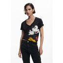 デシグアル Desigual ミッキーマウスのTシャツ (グレー/ブラ...(4)