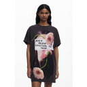 デシグアル Desigual Tシャツスタイルのドレス (グレー/ブラック)(4)