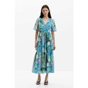 デシグアル Desigual フローラルシャツワンピース (グリーン)