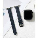 エモニーク emonique 本革レザー Apple Watch Band スマートウォッチバンド【38/40/41/42/44/45/49mm対応】 (ネイビー)