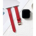 エモニーク emonique 本革レザー Apple Watch Band スマートウォッチバンド【38/40/41/42/44/45/49mm対応】 (レッド...