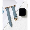 エモニーク emonique 本革レザー Apple Watch Band スマートウォッチバンド【38/40/41/42/44/45/49mm対応】 (ブルー...