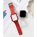 エモニーク emonique シリコン製 Apple Watch Band スマートウォッチバンド【38/40/41/42/44/45/49mm対応】 (レッド...