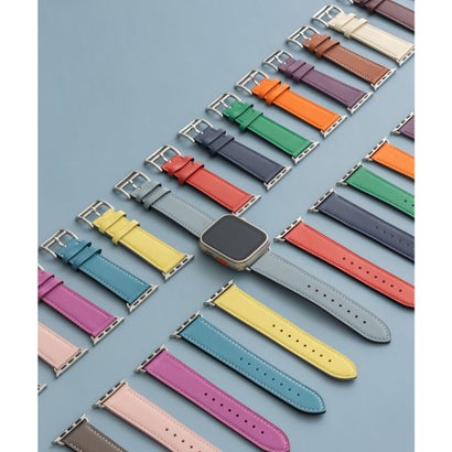 エモニーク emonique 本革レザー Apple Watch Band スマートウォッチバンド【38/40/41/42/44/45/49mm対応】 （ブラック）