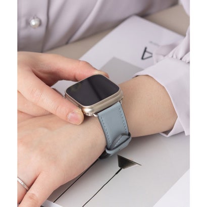 エモニーク emonique 本革レザー Apple Watch Band スマートウォッチバンド【38/40/41/42/44/45/49mm対応】 （ライトブルー）