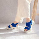 ヌーベル ヴォーグ リラックス Noubel Voug Relax 厚底フラットソール バッグベルト ニットサンダル (ロイヤルブルー)