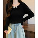 ミニミニストア miniministore リブニットトップス レディース きれいめ (ブラック)