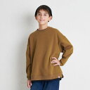 ディフィット D.FIT 裏起毛 2重襟 フェイクレイヤード BIG スウェットシャツ トレーナー BIGシルエット (キャメル×ブラック)