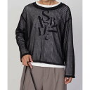 マックハウス Mac-House 透かしメッシュ+長袖Tシャツ セットアンサンブル (ブラック)