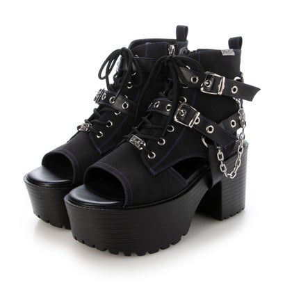 ヨースケ YOSUKE 厚底ブーツサンダル （ブラックパープル）