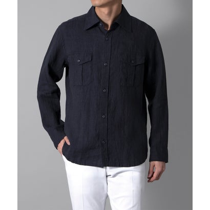 ダーバン D'URBAN ワッシャーリネン サファリシャツブルゾン(73cm) (ネイビー) ダーバン D'URBAN ワッシャーリネン サファリシャツブルゾン(73cm) (ネイビー)