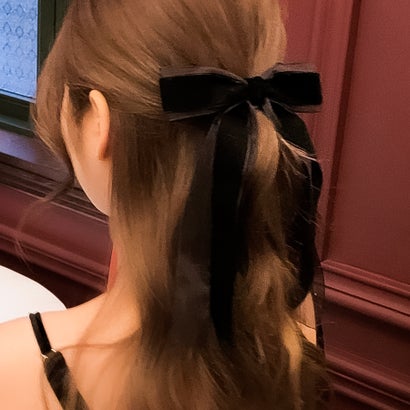 ダイヤモンドハーツ Diamond Hearts 【訳あり新品】ベロアとオーガンジーのダブルリボンヘアクリップ (ブラック)