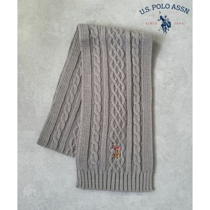 ユーエスポロアッスン U.S. POLO ASSN. ケーブルニットマフラー USPA-2014 (ライトグレー) ユーエスポロアッスン U.S. POLO ASSN. ケーブルニットマフラー USPA-2014 (ライトグレー)