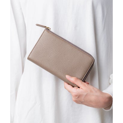 ムラ MURA イタリアンレザー バイカラー 薄型 L字ファスナー スキミング防止 ゴムバンドカードポケット..