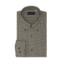 トーキョーシャツ TOKYO SHIRTS 【透け防止】 ボタンダウン 長袖 形態安定 ワイシャツ (ブラウン)