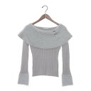 チーク Cheek ビジュー釦シャギーオフショルニット (GRY)