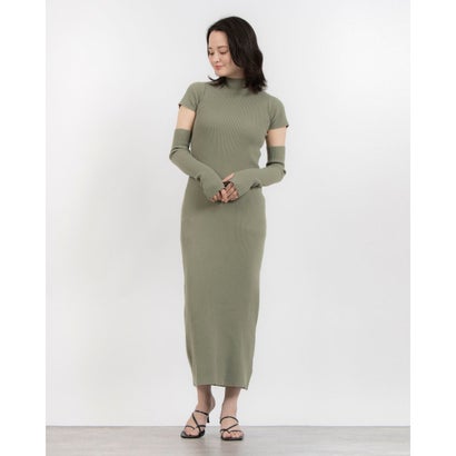 エピミエピミー epimi e'pimmy リブニットワンピース＋アームウォーマーSET （OLV）