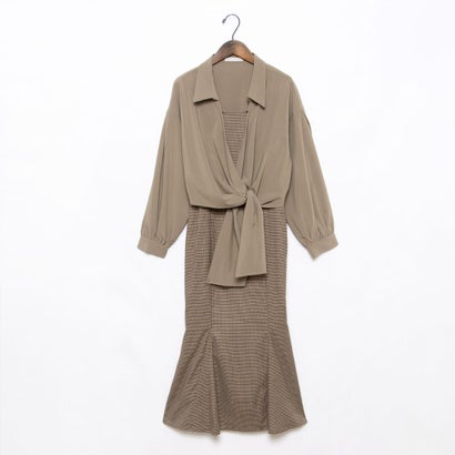 チーク Cheek シャツSETキャミワンピース (BEG)