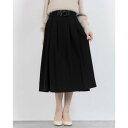 チーク Cheek ガチャベルト付キフレアスカート (BLK)