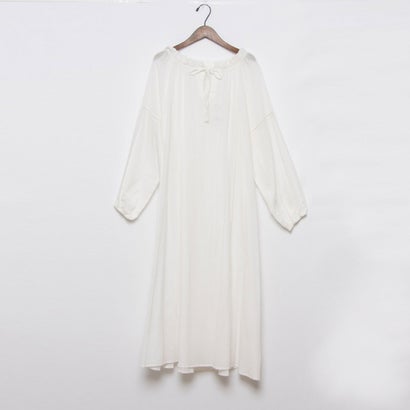 ドゥ アルシーヴ DOUX ARCHIVES クレープコットンフリル衿ワンピース (OFWH)