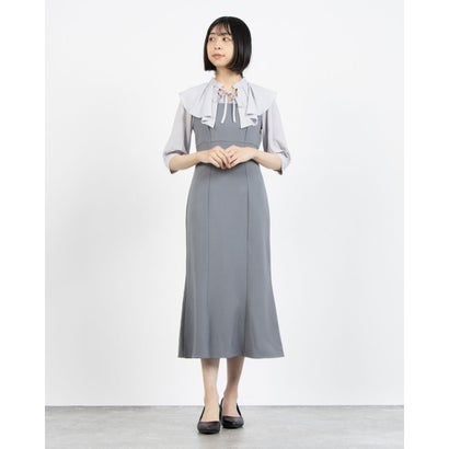チーク Cheek フリルドッキングワンピース (GRY)