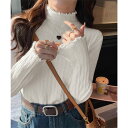 ミニミニストア miniministore ニットソー 長袖 プチハイネック 韓国風 (ホワイト)