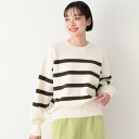 デッサン Dessin 【洗える】クルーネックボーダープルオーバー(XS〜L) (ブラウン(344))