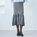 コカ coca リブニット裾フレアスカート (Gray)