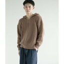 アイモハ aimoha 畦編みニット フーディー ニットパーカー (チョコ)