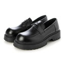 シュベック SVEC 厚底コインローファー (ブラック)