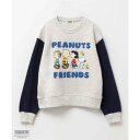 マックハウス Mac-House PEANUTS SNOOPY 袖配色トレーナー (アイボリー)(4)