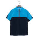プーマ PUMA ゴルフ PF ストレッチCBテックカット1/4ZIPポロ (AQUA BLUE)