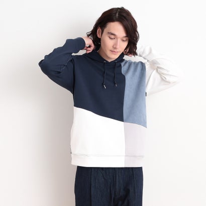 ザ ショップ ティーケー(メンズ) THE SHOP TK(Men) 異素材ブロッキングダンボールパーカー (ネイビー(594))