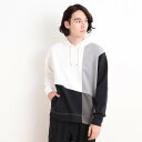 ザ ショップ ティーケー(メンズ) THE SHOP TK(Men) 異素材ブロッキングダンボールパーカー (オフホワイト(503))