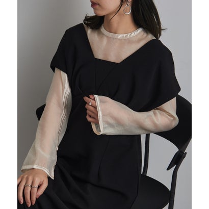 メゾンブリーズレヴール MAISON BREEZE reveur シースルートップスセットVラインワンピース trc (ブラック系1) メゾンブリーズレヴール MAISON BREEZE reveur シースルートップスセットVラインワンピース trc (ブラック系1)