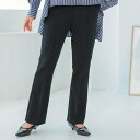 アクアガレージ aquagarage 裏起毛フレアパンツ レディース M L LL 裏起毛 (ブラック)