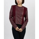 リナシメント RINASCIMENTO バックビジュー異素材切替ライダースジャケット (Bordeaux Rosso)